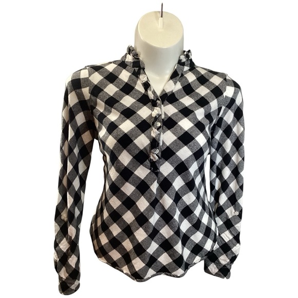 Kim Rogers Black and White Plaid Button Down Shirt, Plus Size 2 XL - Picture 1 of 9